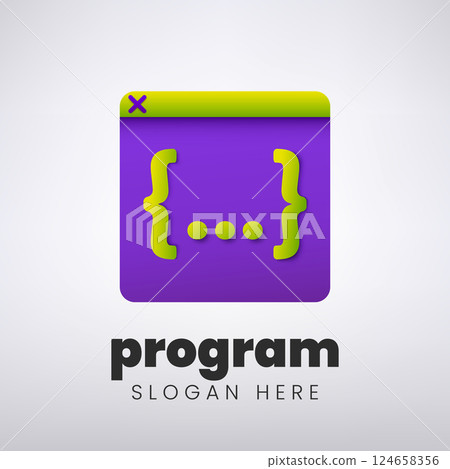 Program Logo Design, Creative Coding Concept, Vector Illustration Program Logo Design, Creative Coding Concept, Vector Illustration 124658356