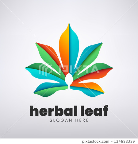 Herbal Leaf Logo Design, Creative Nature Concept, Vector Illustration 124658359