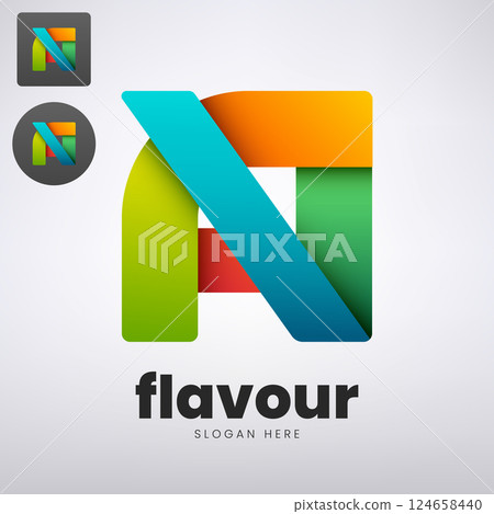 Flavour Logo Design, Creative Initials Monogram Company, Vector Illustration 124658440