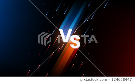 Versus Banner Isolated on Red and Blue Background, Easy to Edit, Vector Illustration 124658447