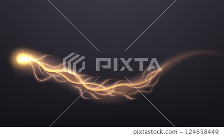 Golden Fire Path, Vector Illustration 124658449