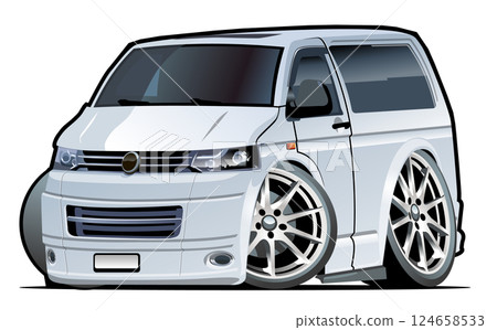 Vector Cartoon delivery van Vector Cartoon delivery van 124658533