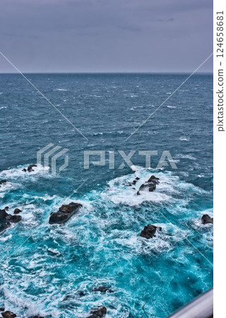 Cape Ashizuri raging in bad weather 124658681