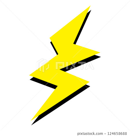 Simple and flat illustration of lightning on white background 124658688