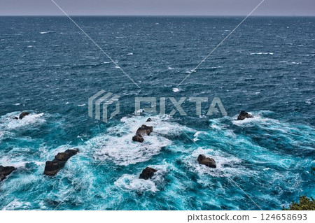 Cape Ashizuri raging in bad weather 124658693