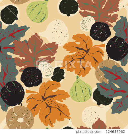seamless pattern with autumn leaves seamless pattern with autumn leaves 124658962
