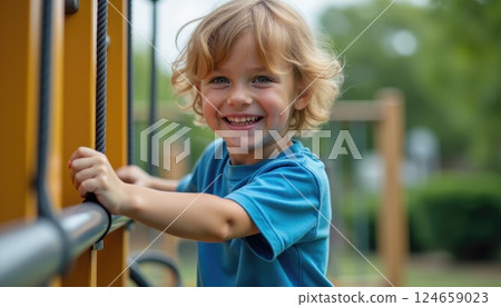 Pure Joy: A Child's Playtime on the Playground 124659023