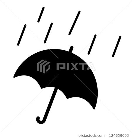 雨傘被雨打的插圖 124659093
