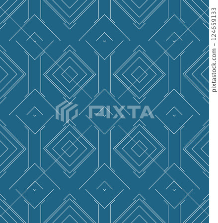 Seamless pattern with blue and white geometric texture. 124659133