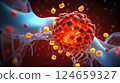Understanding Viral Pathology: Close-Up of a Virus Cell 124659327