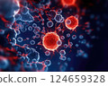 Virus Replication: Close-Up View of a Virus Cell in the Body 124659328