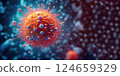 Exploring Viral Biology: Close-Up of a Virus Cell Microscopic Image 124659329