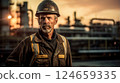 Evening Shift: Manufacturing Scene with Worker in Uniform 124659335