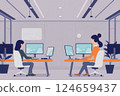 People working in office, cartoon style. AI Generated People working in office, cartoon style. AI Generated 124659437