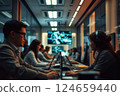 People in a futuristic office. AI Generated People in a futuristic office. AI Generated 124659440