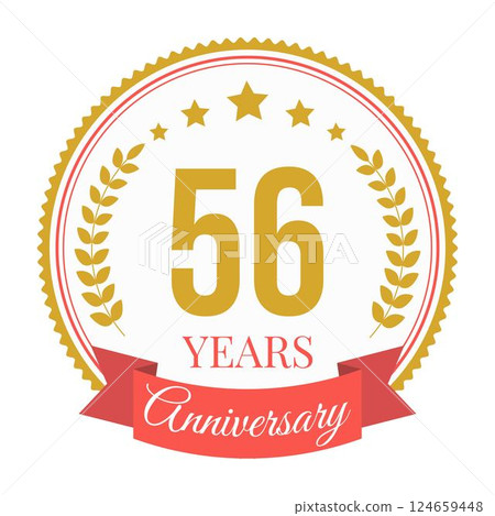Logo 56 Years Anniversary Celebration Design Template. Logo 56 Years Anniversary Celebration Design Template. 124659448