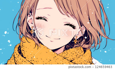 A young woman full of positive feelings and smiles: She naturally smiles and has a gentle expression when interacting with people. 124659463