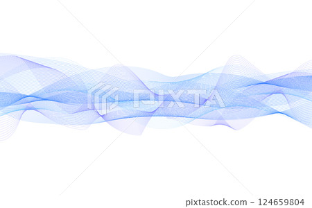 藍色流動的波浪 124659804