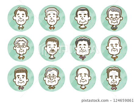 Old people with all kinds of smiles Old people with all kinds of smiles 124659861