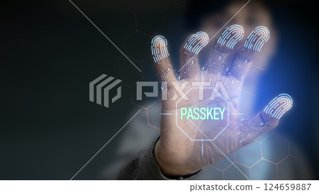 concept of using Passkey instead of a code set for maximum security Biometric Lock 124659887
