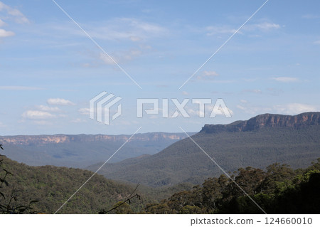 View of landscape in national park at blue mountain at australia View of landscape in national park at blue mountain at australia 124660010