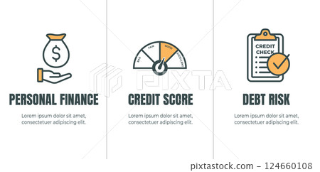 Personal Finance Credit and Loan Refinance - Application Icon Set Web Banner 124660108