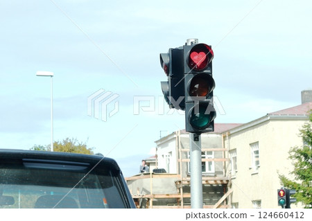 The cute streetscape of Akureyri, Iceland's second largest city 124660412