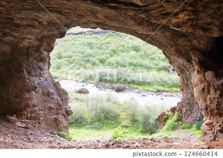 A natural window found in Iceland A natural window found in Iceland 124660414