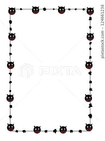 A4 paper frame with germ pattern, black 124661238