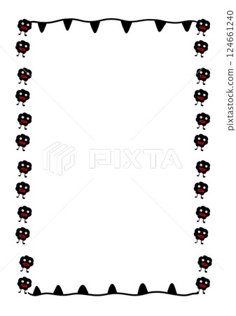 A4 paper frame with germ pattern, black A4 paper frame with germ pattern, black 124661240