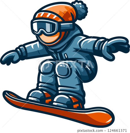 Simple snowboarder 124661371