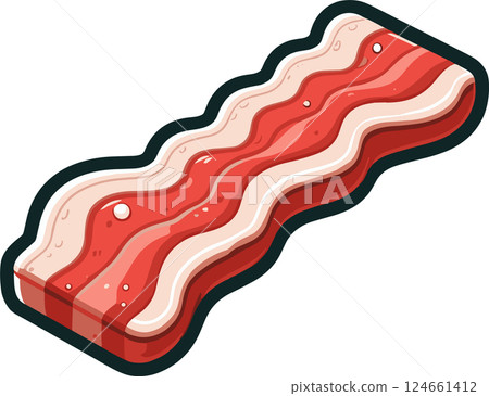 Simple bacon icon 124661412