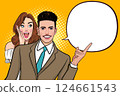 people whispering gossip or business secret to friend surprised In Retro Vintage Pop Art Comic Style 124661543