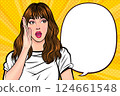 woman talking whispering gossip secret retro pop art comic vintage 124661548