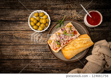 Sandwiches with canned tuna, 124661756