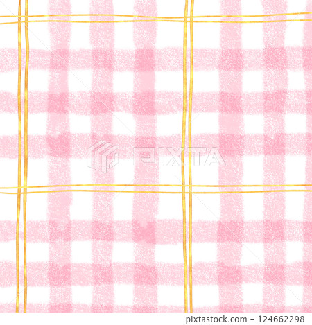 Gold Pink Plaid Gingham Check Hand Drawn Background Overlay Gold Pink Plaid Gingham Check Hand Drawn Background Overlay 124662298
