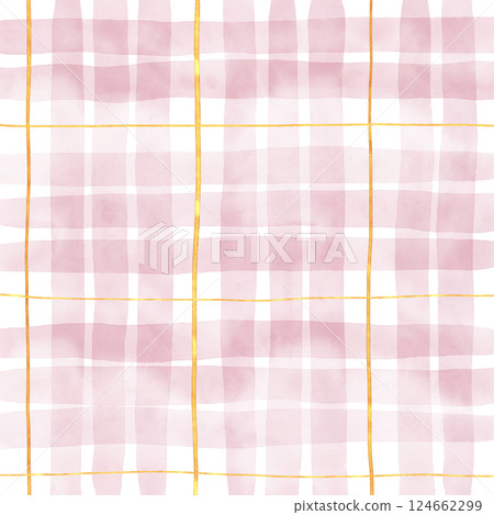 Gold Pink Plaid Gingham Check Hand Drawn Background Overlay Gold Pink Plaid Gingham Check Hand Drawn Background Overlay 124662299