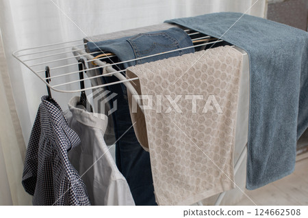 laundry dried indoors 124662508