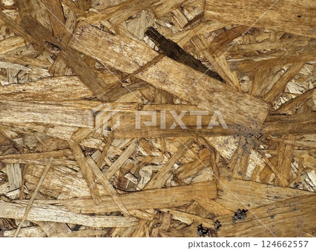 Close-up of Textured Oriented Strand Board Surface 124662557