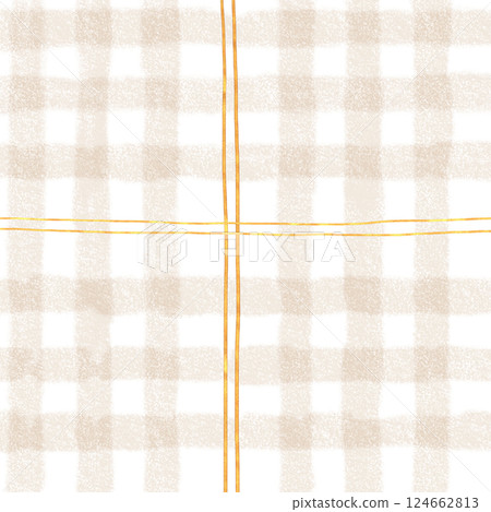 Gold Brown Beige Plaid Gingham Check Hand Drawn Background Pattern Overlay Gold Brown Beige Plaid Gingham Check Hand Drawn Background Pattern Overlay 124662813