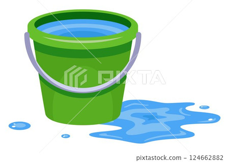 Bucket with water vector design illustration isolated on white background. 124662882