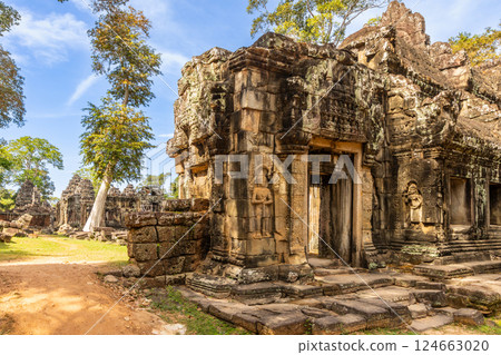 Ancient Hindu temple ruins of Banteay Kdei, adorned with statues, Angkor Archaeological Park, Siem Reap, Cambodia Ancient Hindu temple ruins of Banteay Kdei, adorned with statues, Angkor Archaeological Park, Siem Reap, Cambodia 124663020