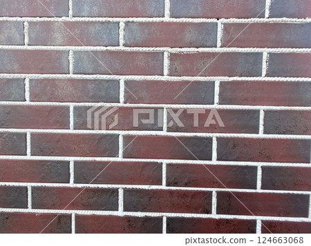 Brick pattern, brick wall in burgundy shade 124663068