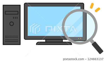 桌上型計算機和放大鏡 桌上型計算機和放大鏡 124663137