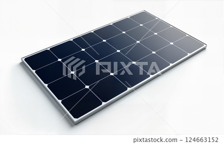 Large solar panel isolated on a white background 124663152