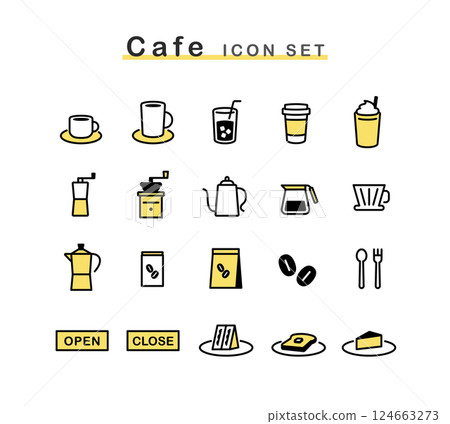 Cafe and restaurant icon set 124663273