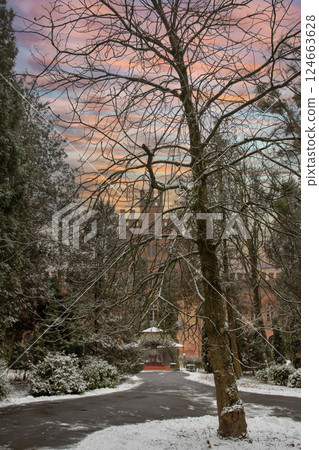 Chernivtsi National University Seminar building in winter, Ukraine. 124663628