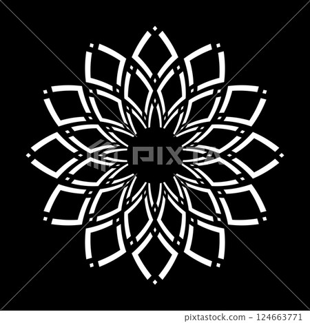 Abstract Flower Icon. Radial Floral Pattern. Decorative Design Element. Abstract Flower Icon. Radial Floral Pattern. Decorative Design Element. 124663771