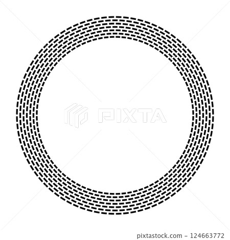 Abstract Radial Geometric Circle Pattern for Round Frame. 124663772