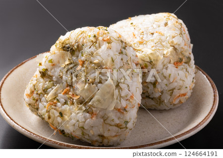 Squid kelp rice ball Squid kelp rice ball 124664191